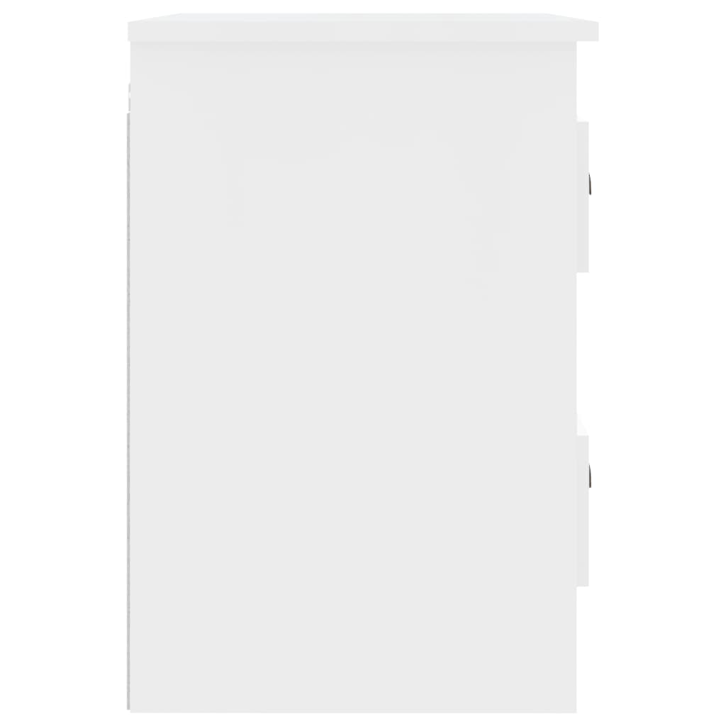 vidaXL Table de chevet murale blanc brillant 41,5x36x53 cm