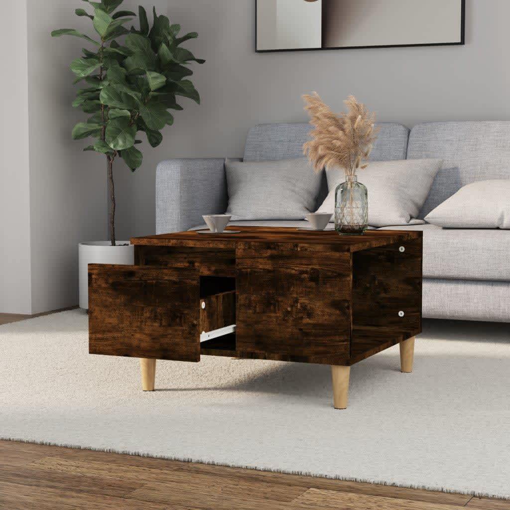 vidaXL Table basse chêne fumé 55x55x36,5 cm bois d'ingénierie