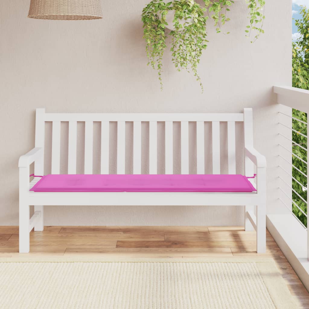 vidaXL Coussin de banc de jardin rose 150x50x3 cm tissu oxford