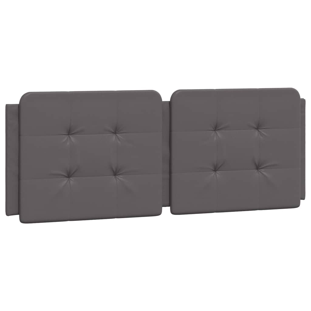 vidaXL Coussin de tête de lit gris 140 cm similicuir