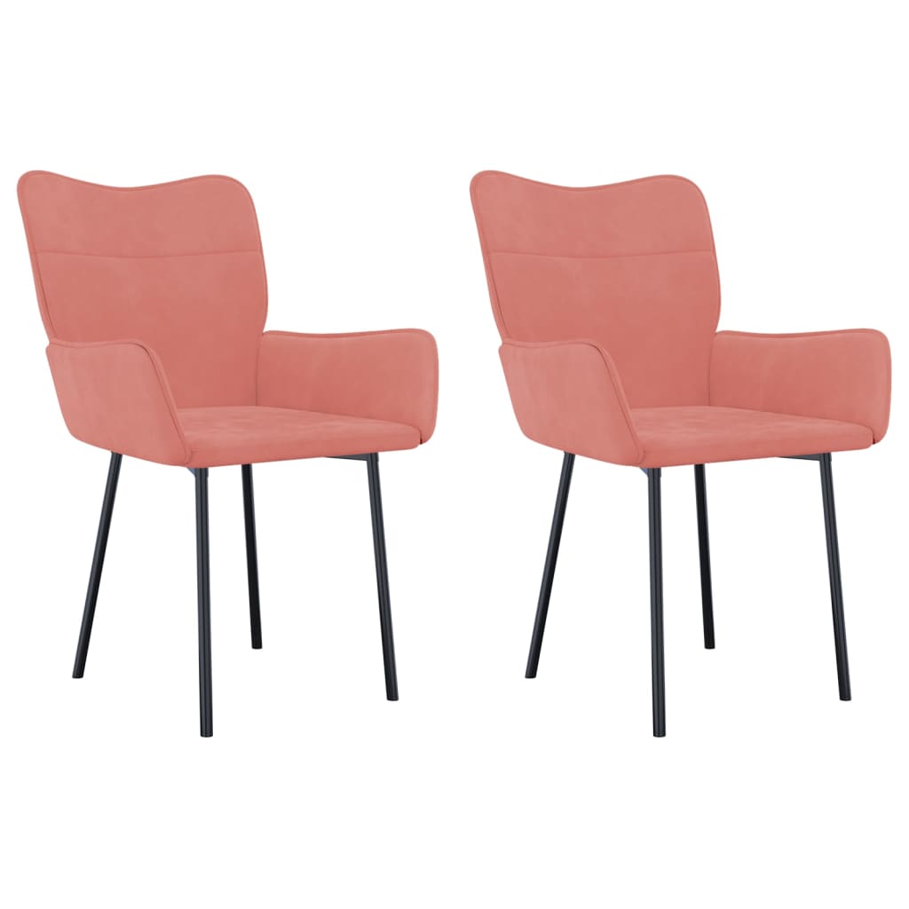 vidaXL Chaises à manger lot de 2 Rose Velours