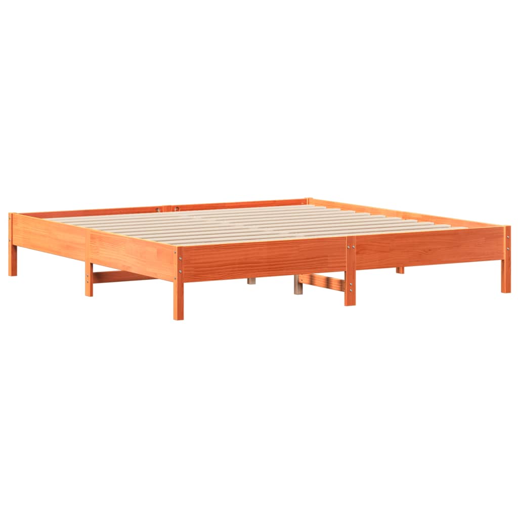 vidaXL Cadre de lit sans matelas cire marron 200x200cm bois pin massif