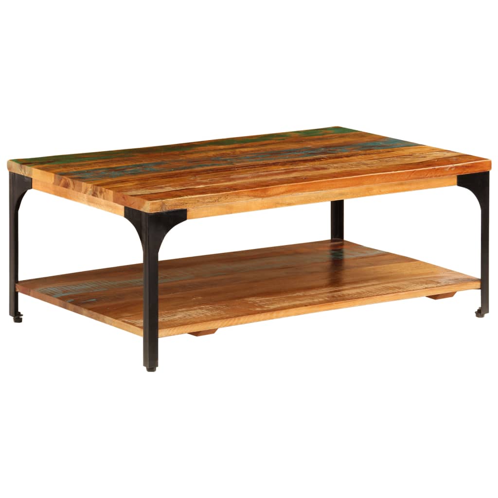 vidaXL Table basse et étagère 100x60x35 cm Bois de récupération solide