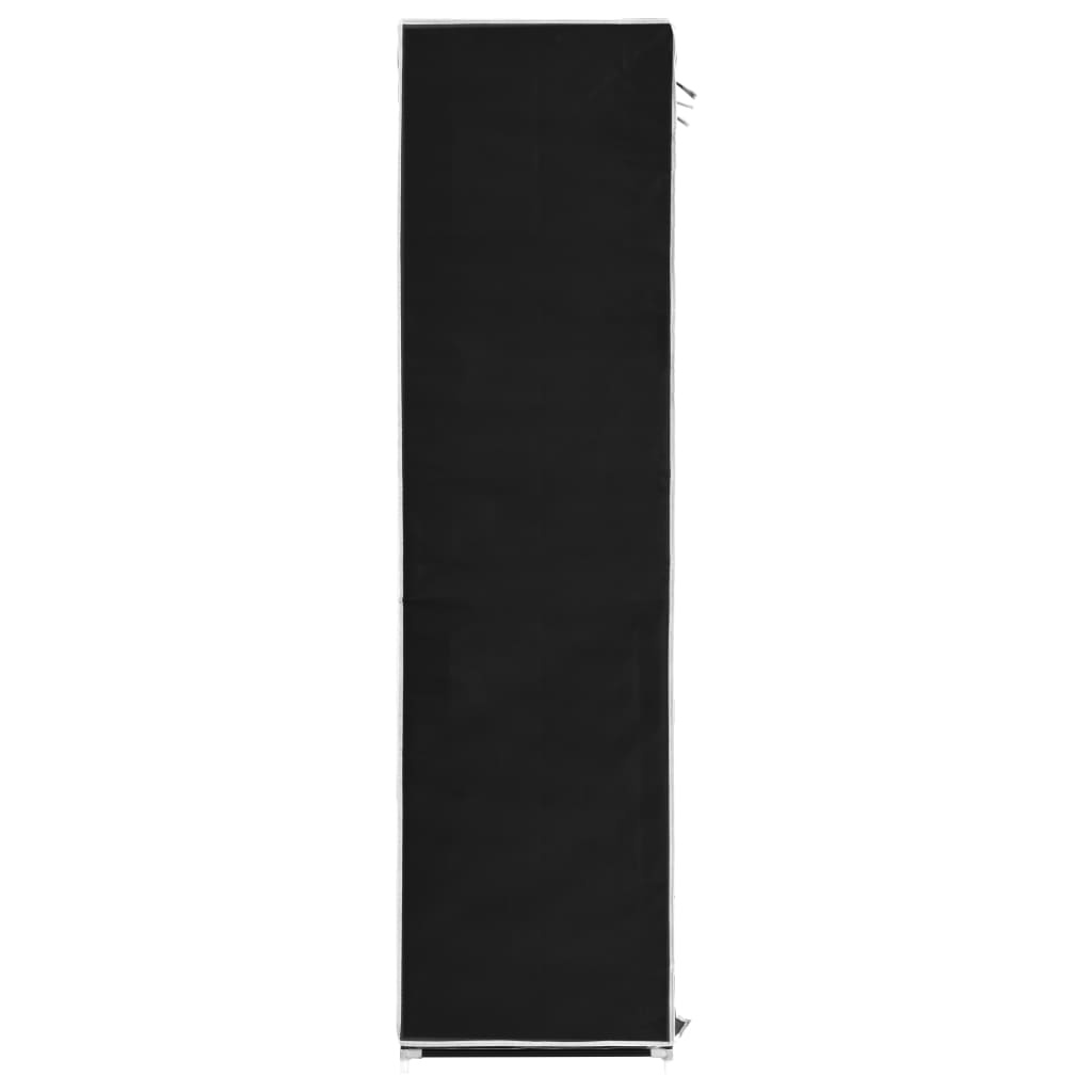 vidaXL Armoire avec compartiments et barres Noir 150x45x175 cm Tissu