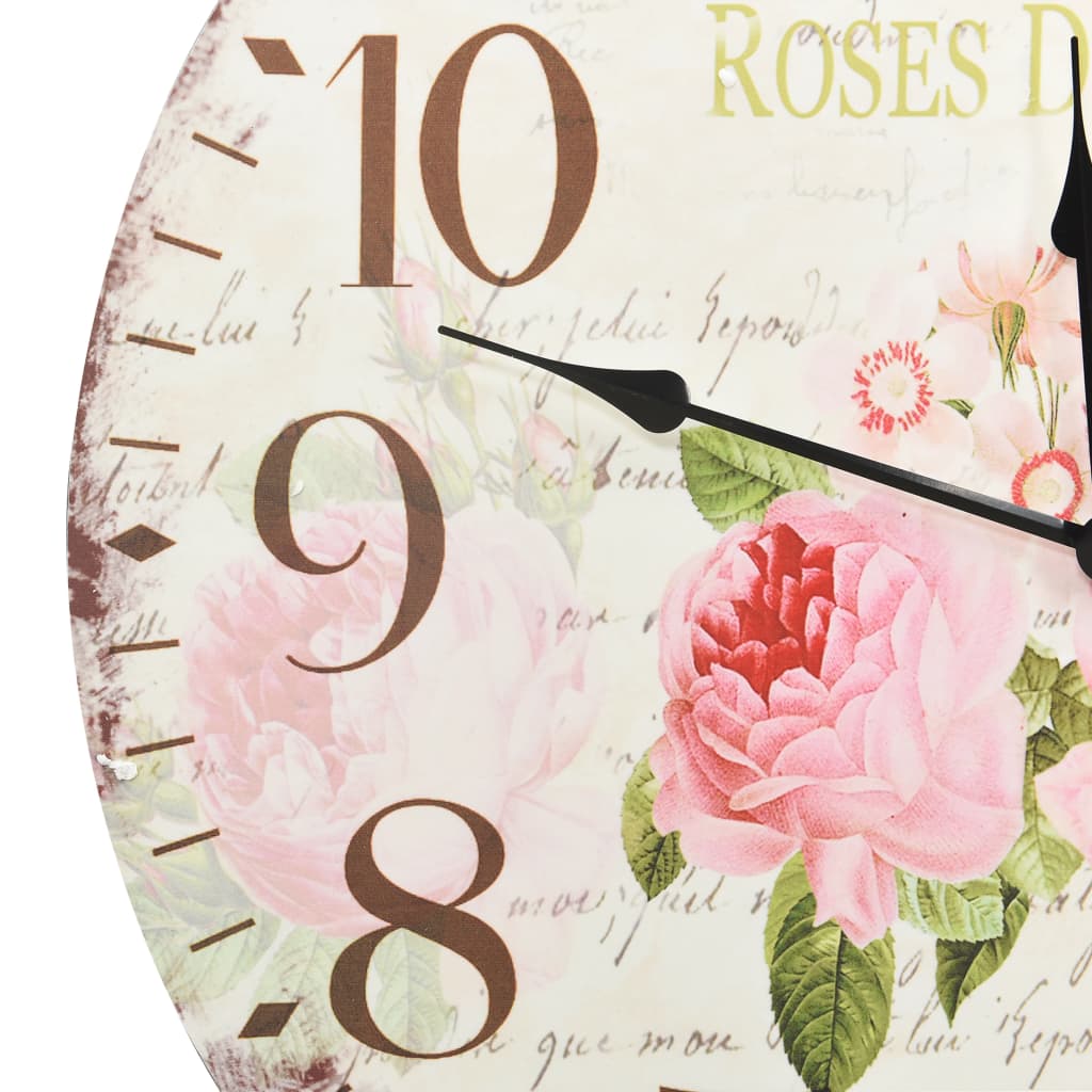 vidaXL Horloge murale vintage Fleur 60 cm
