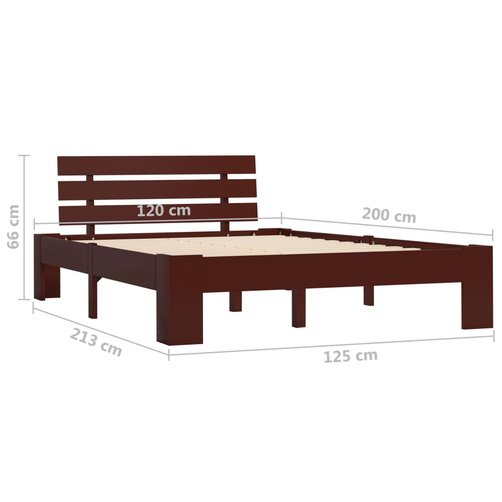 vidaXL Cadre de lit sans matelas marron foncé pin massif 120x200 cm