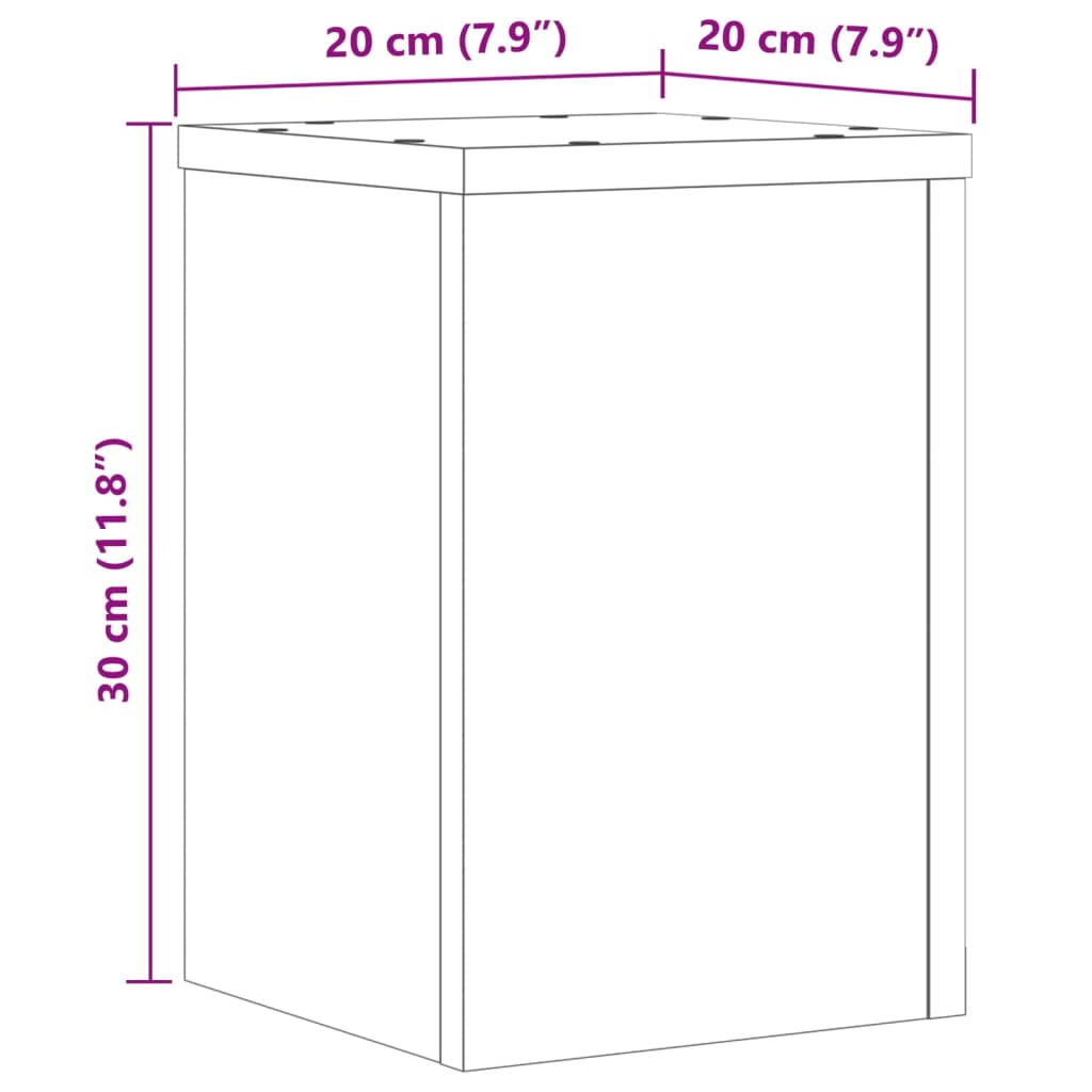 vidaXL Supports pour plantes 2 pcs chêne fumé bois d'ingénierie