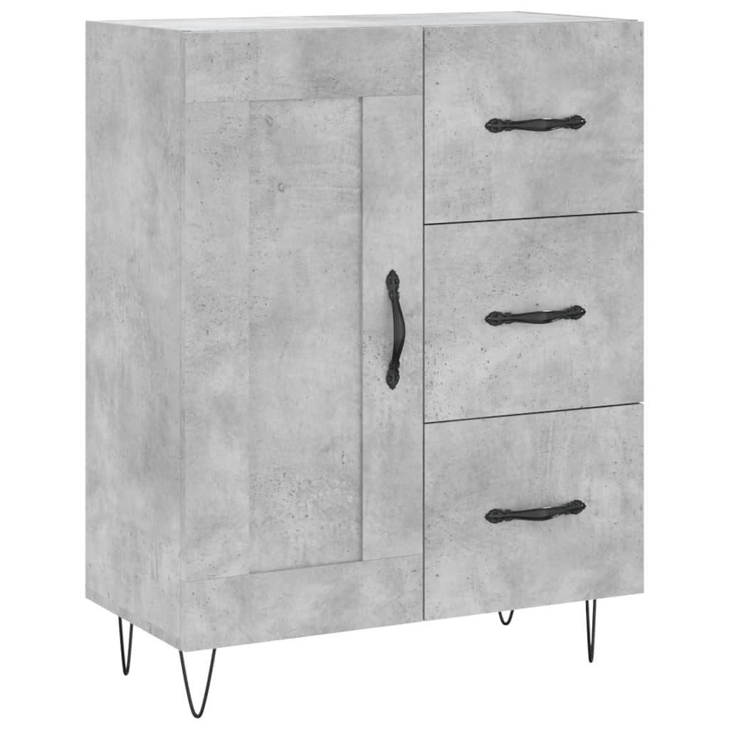 vidaXL Buffet haut Gris béton 69,5x34x180 cm Bois d'ingénierie