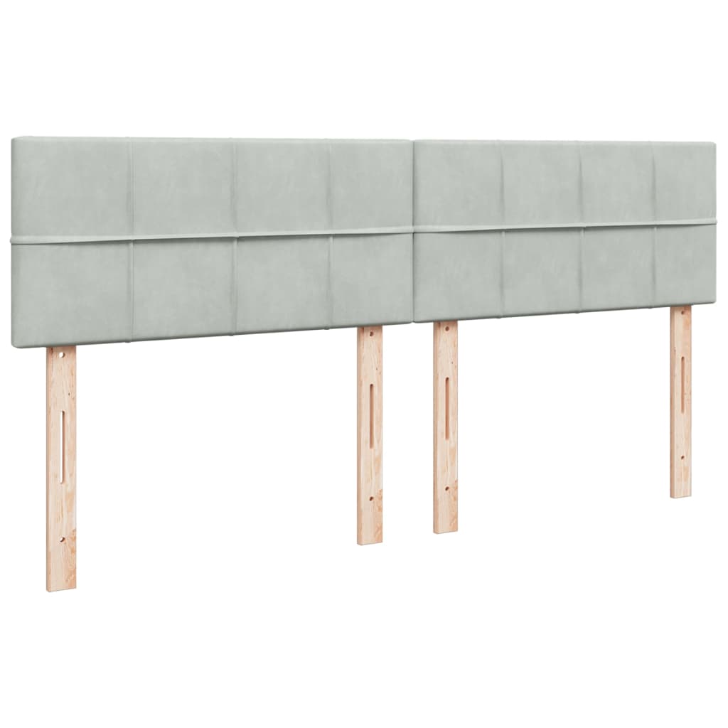 vidaXL Sommier à lattes de lit et matelas Gris clair 200x200cm Velours