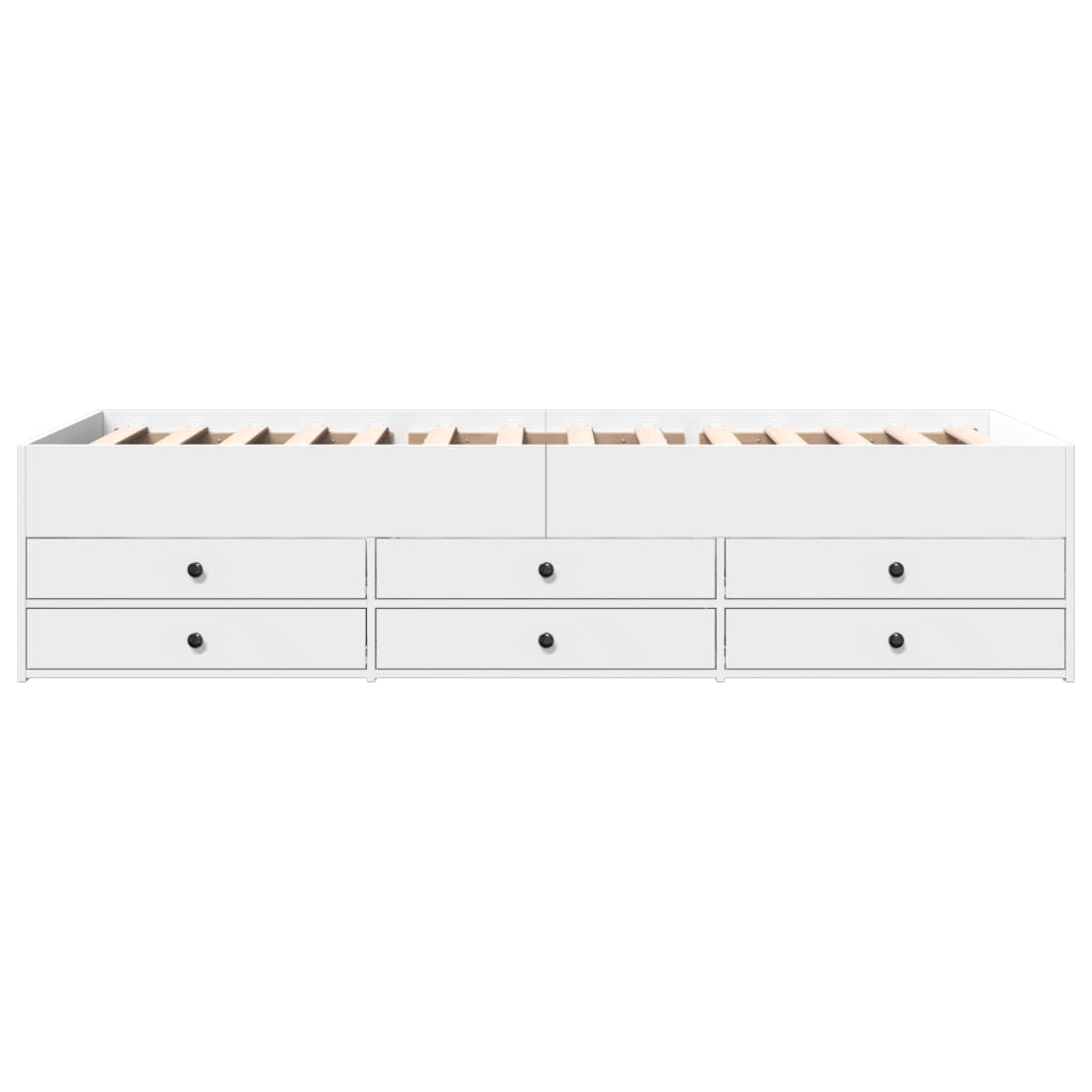 vidaXL Lit de jour avec tiroirs blanc 100x200 cm bois d'ingénierie