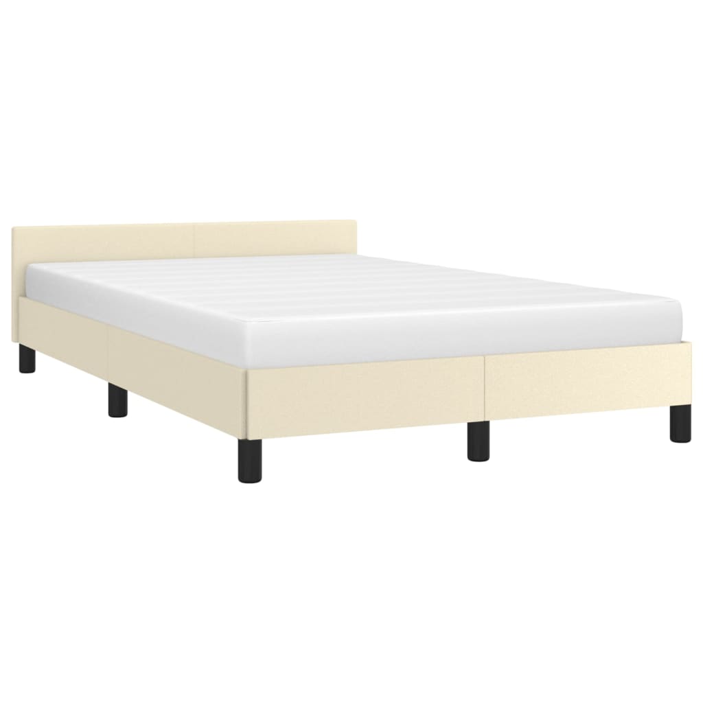 vidaXL Cadre de lit avec tête de lit Crème 120x200 cm Similicuir