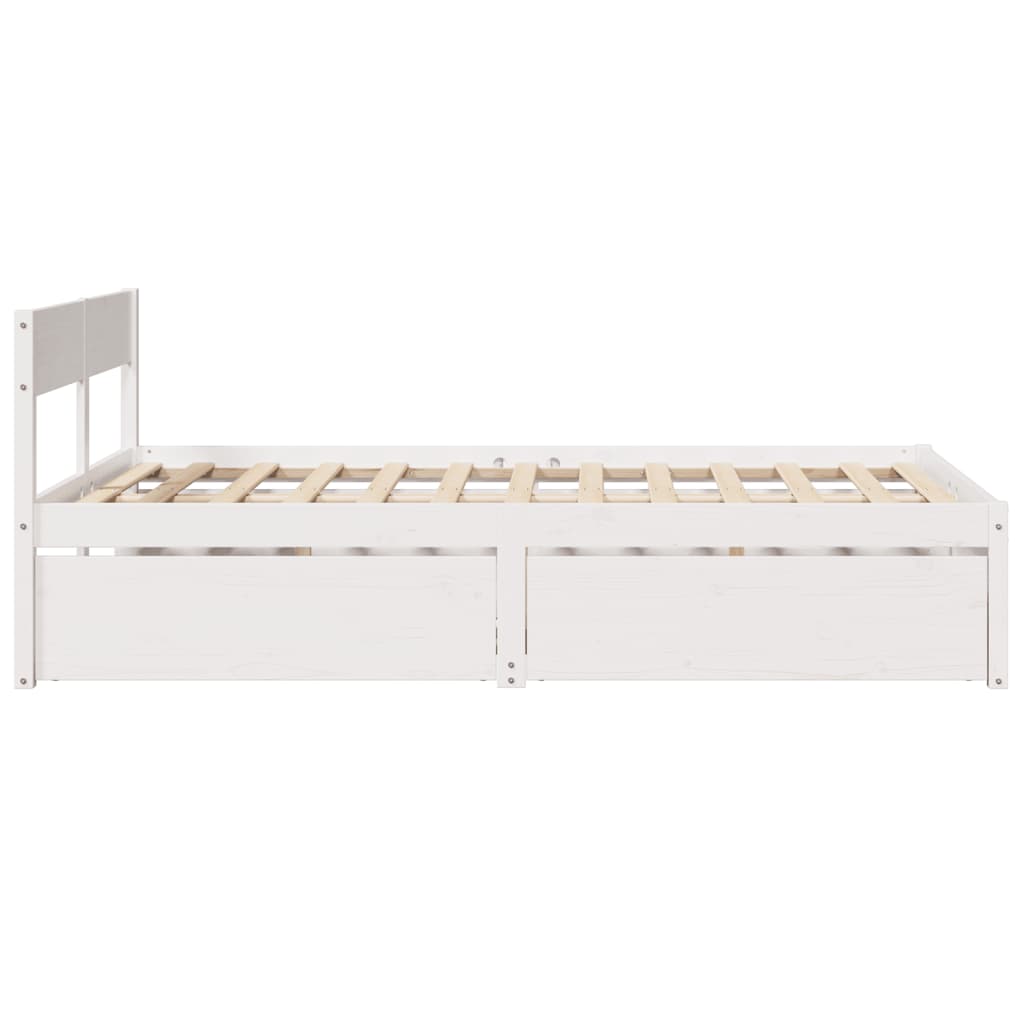 vidaXL Cadre de lit sans matelas blanc 120x190 cm bois de pin massif