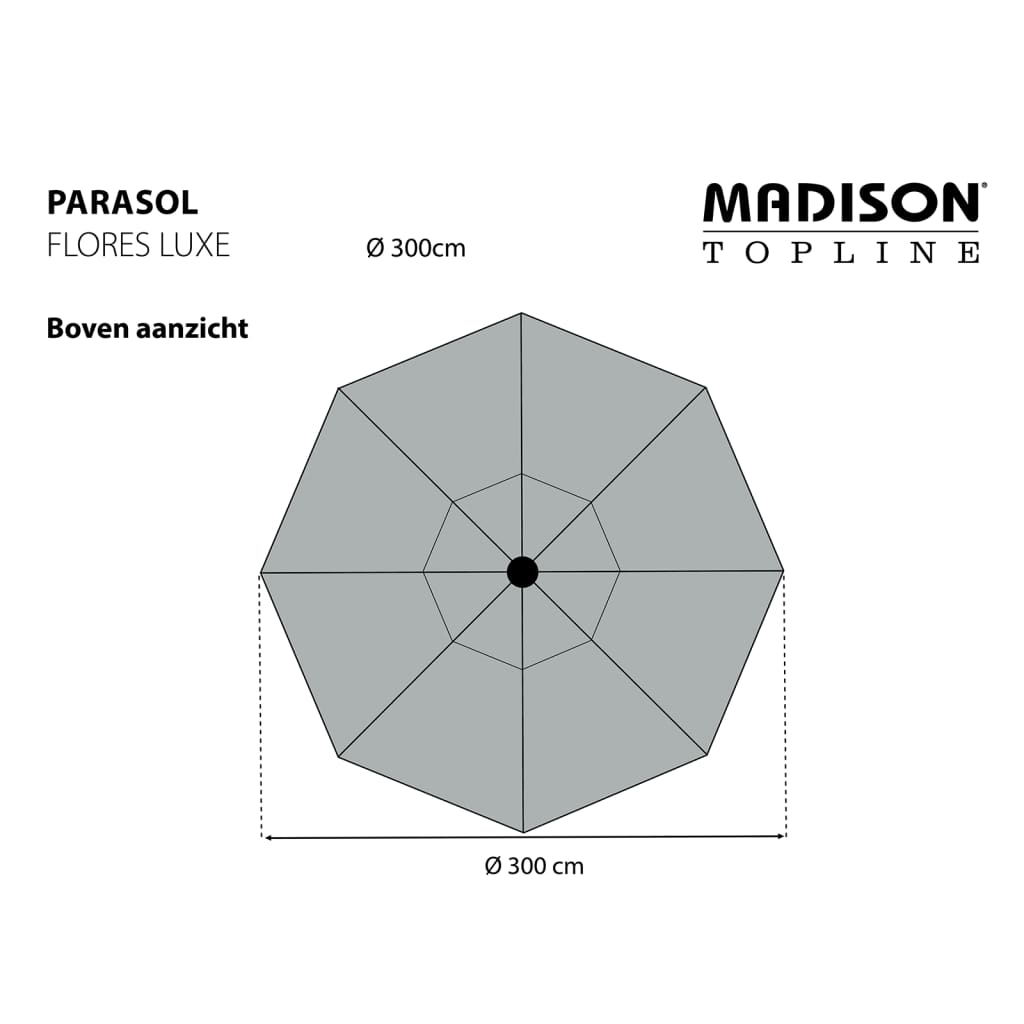 Madison Parasol de jardin Flores Luxe 300 cm rond bleu saphir