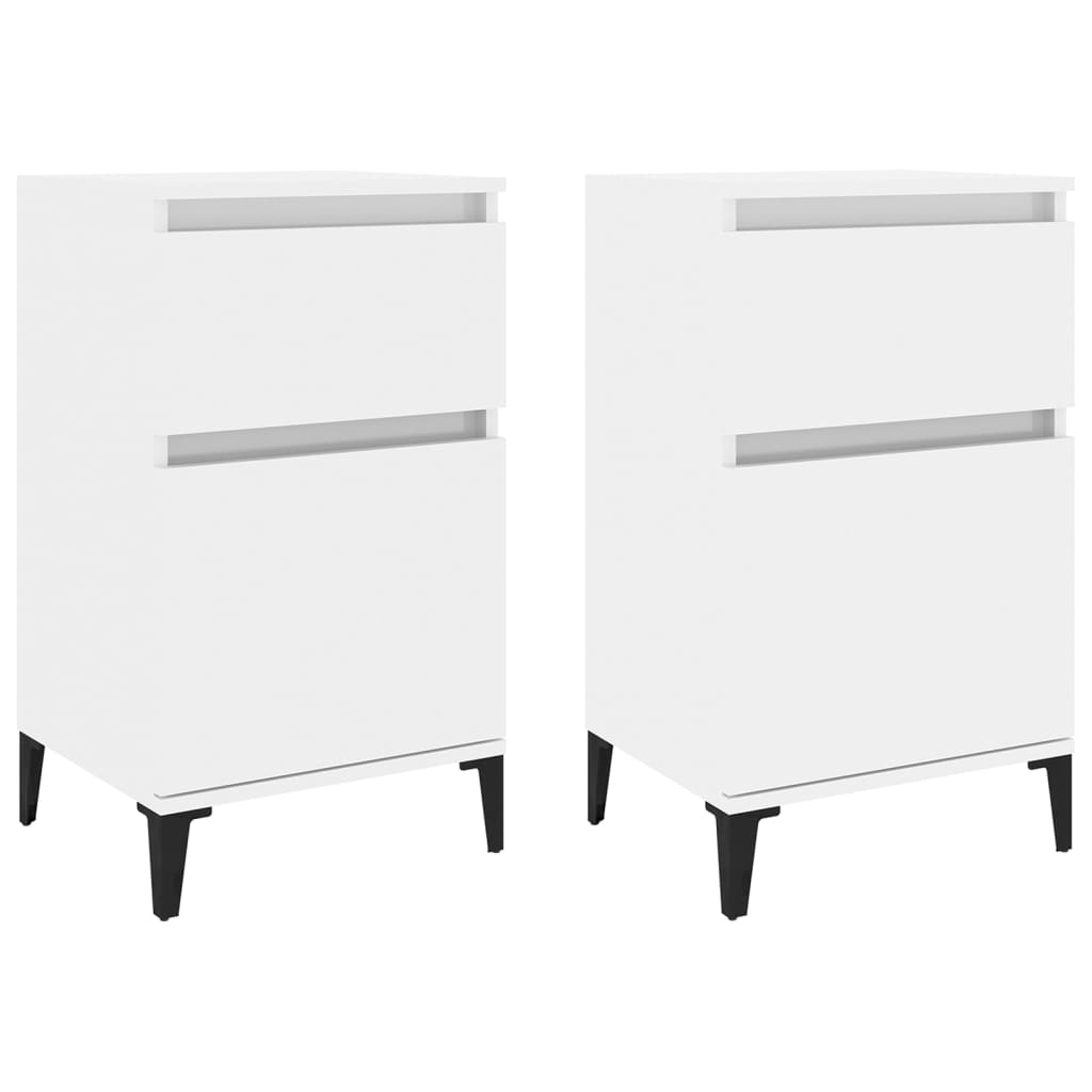 vidaXL Tables de chevet 2 pcs blanc brillant 40x35x70 cm