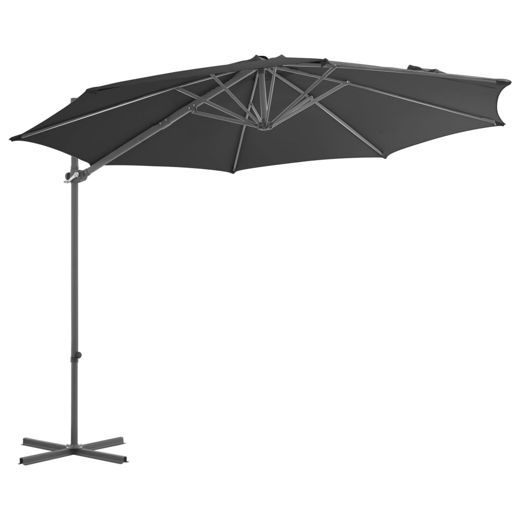 vidaXL Parasol de jardin avec base portable anthracite