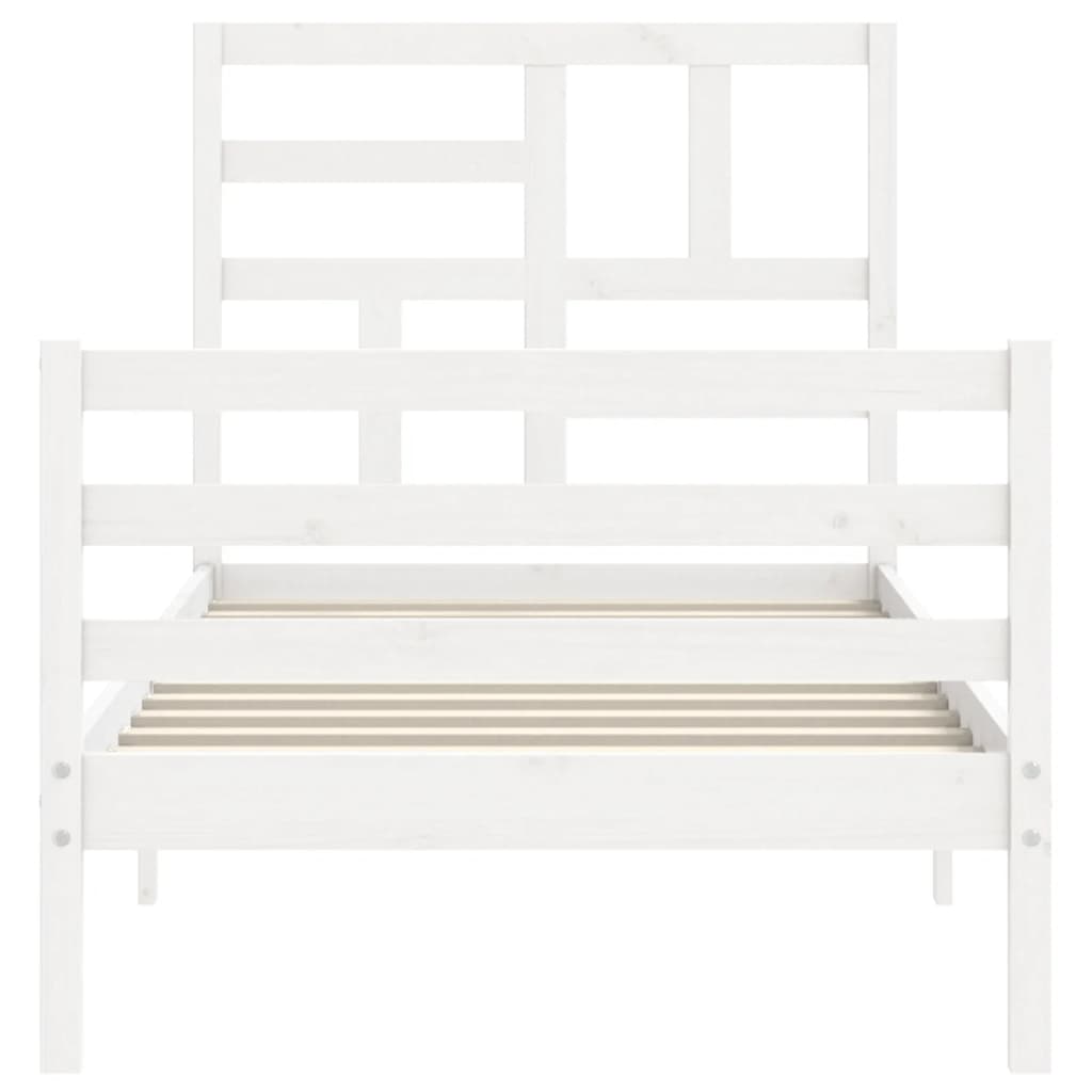 vidaXL Cadre de lit sans matelas blanc 90x200 cm bois massif