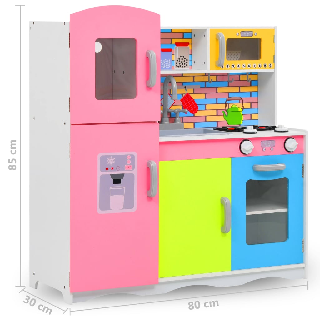 vidaXL Cuisine en jouet pour enfants MDF 80x30x85 cm Multicolore