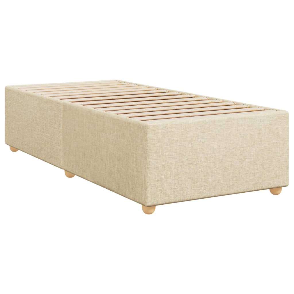 vidaXL Sommier à lattes de lit et matelas Crème 90x190 cm Tissu