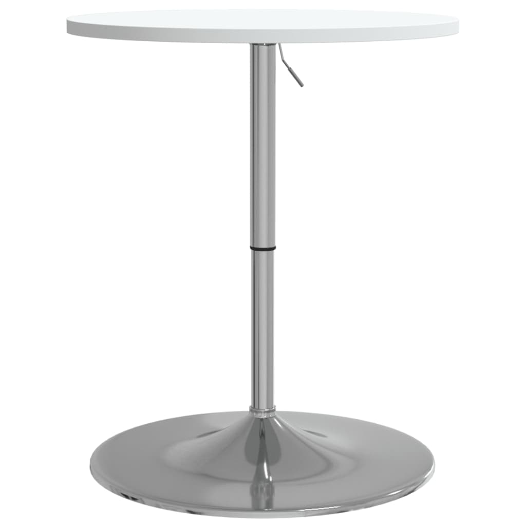 vidaXL Table de bar blanc 60x60x90cm bois d'ingénierie et acier chromé