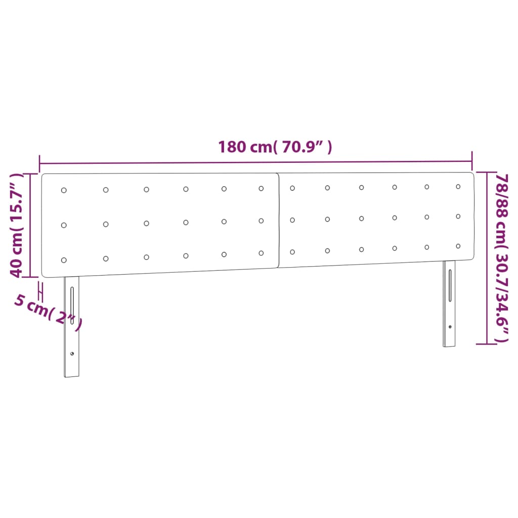 vidaXL Tête de lit à LED Cappuccino 180x5x78/88 cm Similicuir