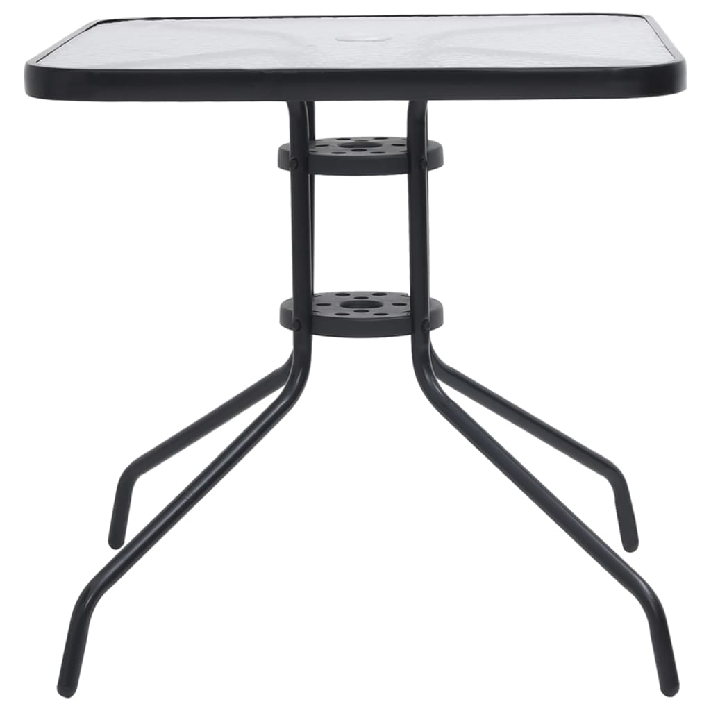 vidaXL Table de jardin Noir 70x70x70 cm Acier