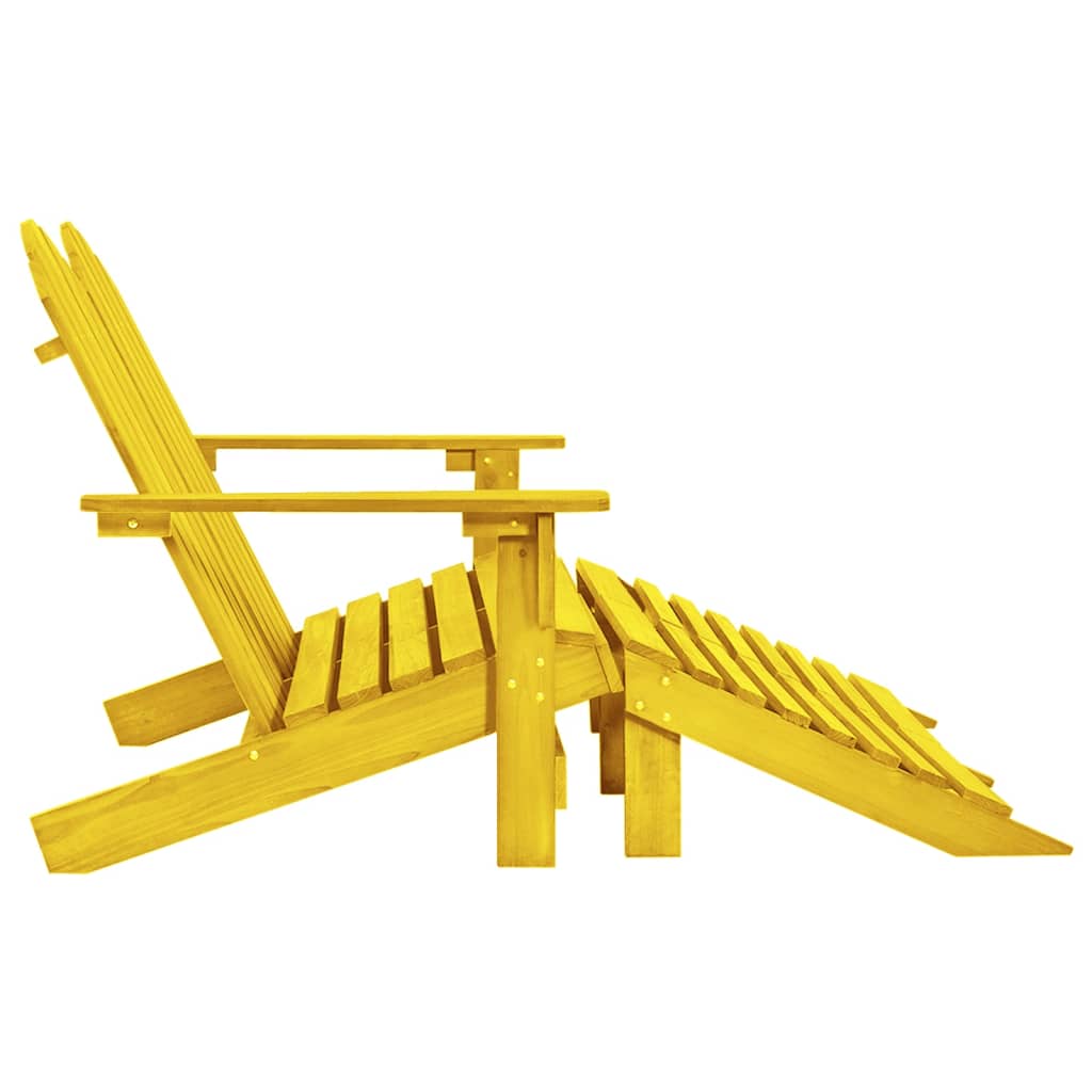 vidaXL Chaise de jardin Adirondack 2 places et pouf sapin massif jaune