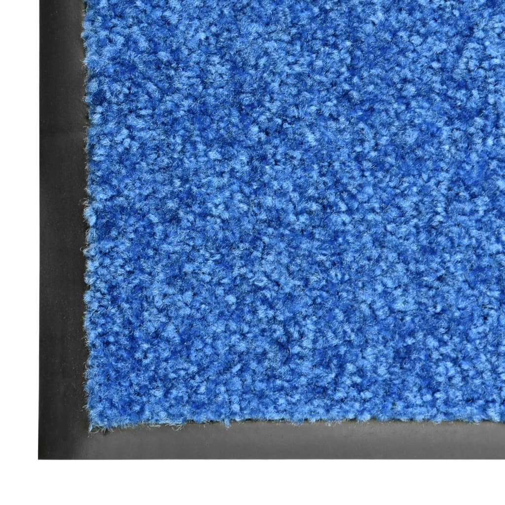 vidaXL Paillasson lavable Bleu 60x180 cm