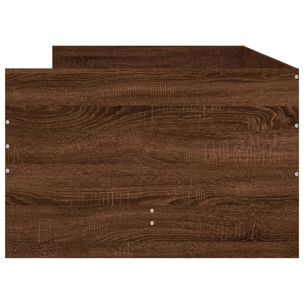 vidaXL Cadre de lit avec tiroirs sans matelas chêne marron 90x190 cm