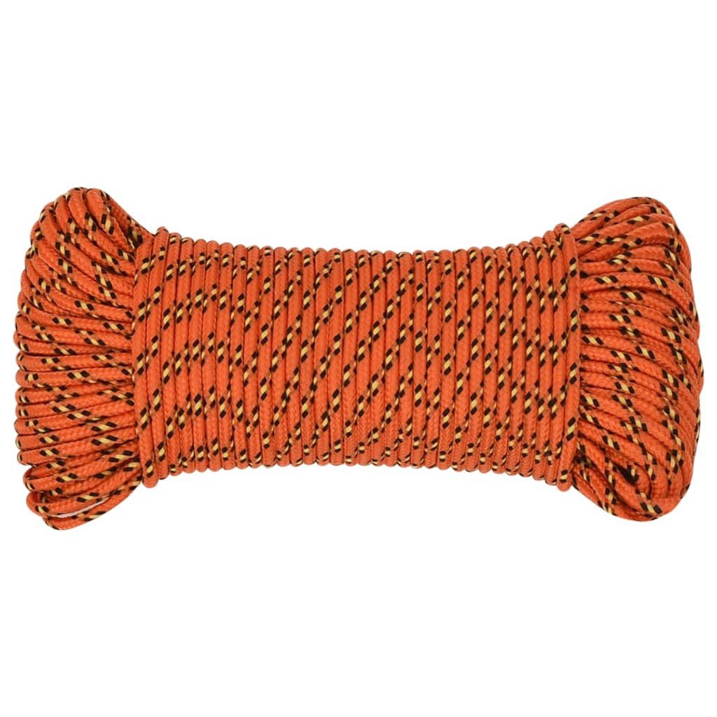 vidaXL Corde de bateau Orange 3 mm 100 m Polypropylène