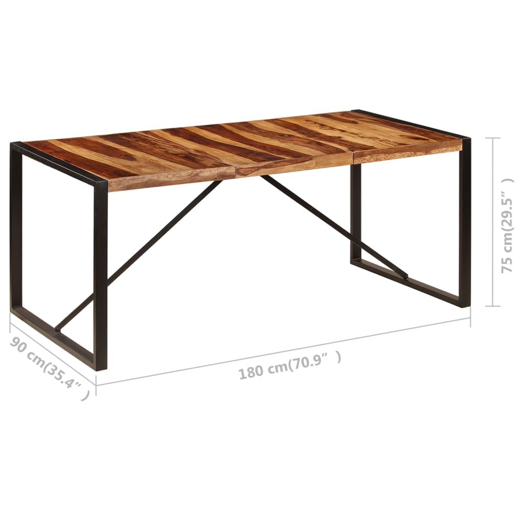 vidaXL Table de salle à manger 180x90x75 cm Bois de Sesham solide