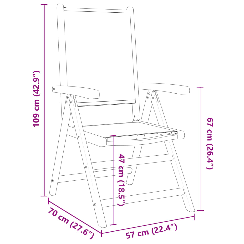 vidaXL Chaises de jardin lot de 2 taupe bois d'acacia massif et tissu