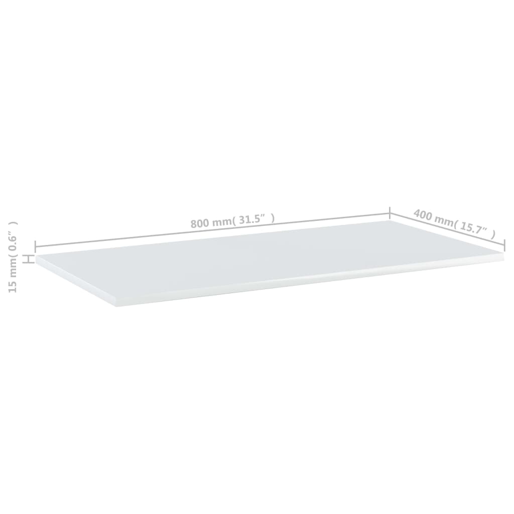 vidaXL Panneaux bibliothèque 8pcs Blanc brillant 80x40x1,5cm Aggloméré