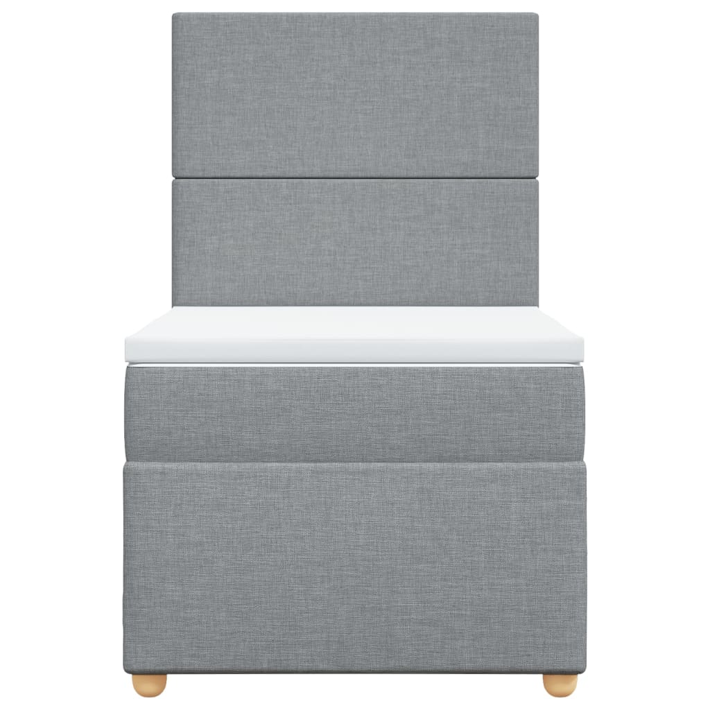 vidaXL Sommier à lattes de lit avec matelas Gris clair 90x200 cm Tissu