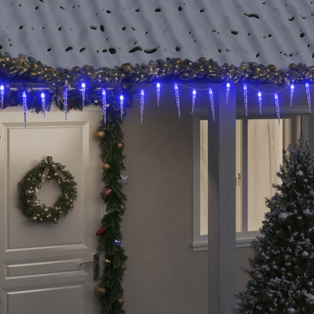 vidaXL Guirlande lumineuse à glaçons Noël 200 LED bleu acrylique PVC