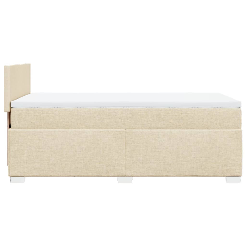 vidaXL Sommier à lattes de lit avec matelas Crème 90x200 cm Tissu