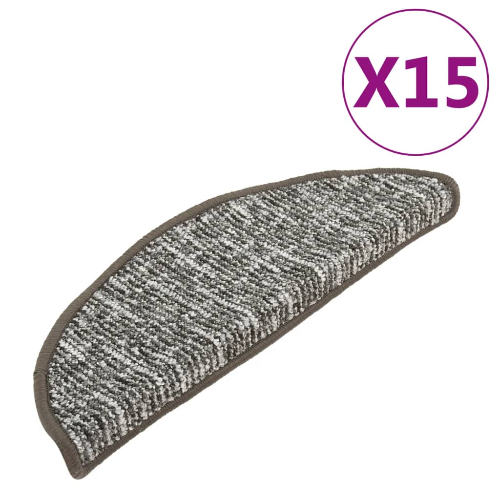 vidaXL Tapis de marches d'escalier 15 pcs Anthracite 65x21x4 cm