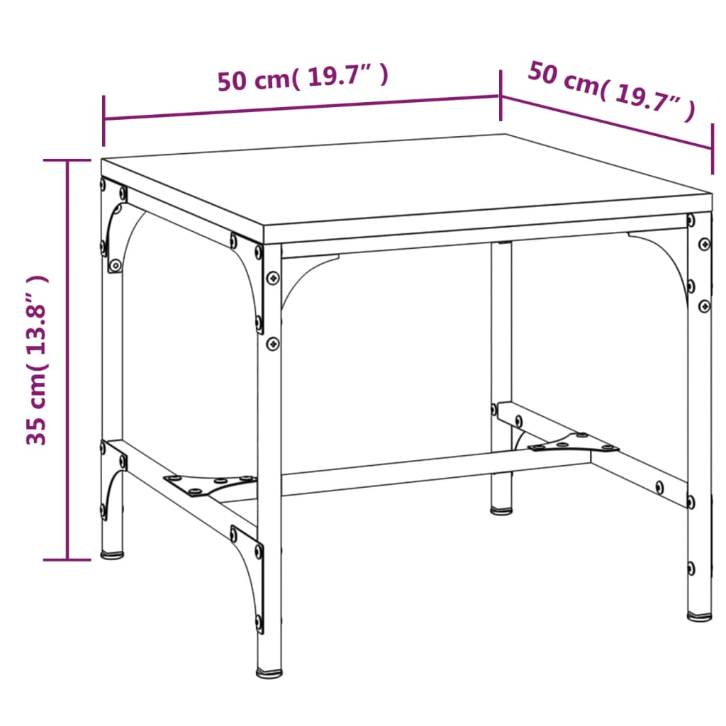 vidaXL Table basse Chêne marron 50x50x35 cm Bois d'ingénierie