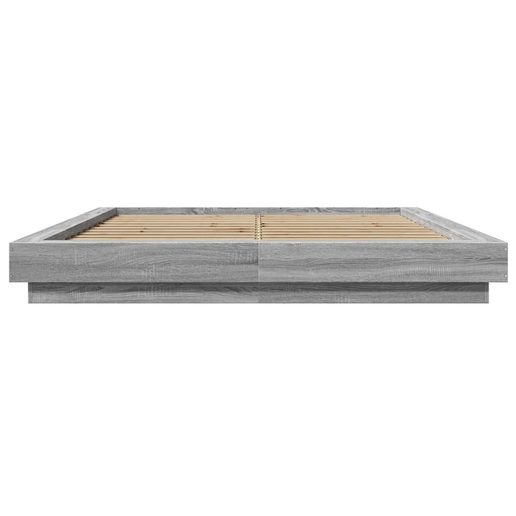 vidaXL Cadre de lit sans matelas sonoma gris 160x200 cm