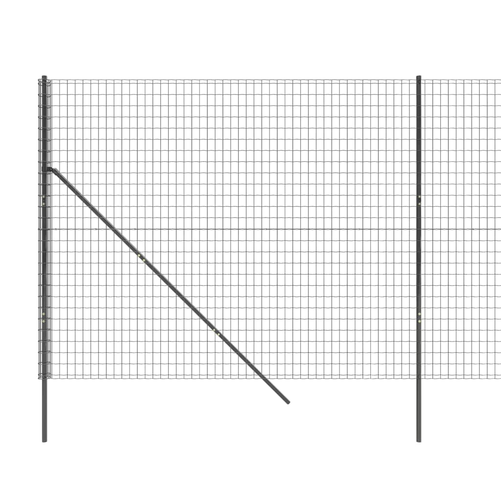 vidaXL Clôture en treillis métallique anthracite 1,6x25 m