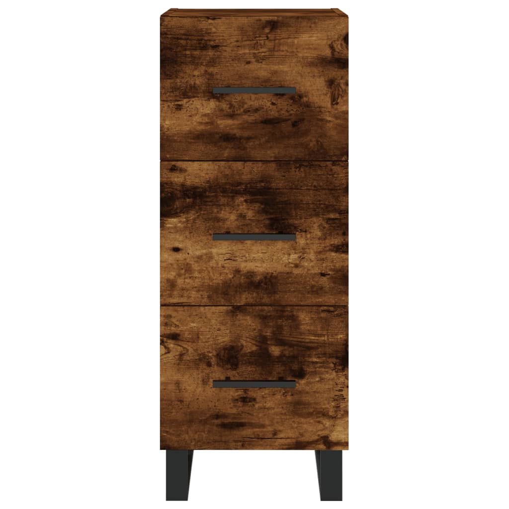 vidaXL Buffet haut Chêne fumé 34,5x34x180 cm Bois d'ingénierie