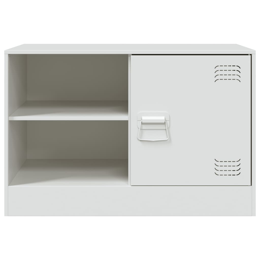 vidaXL Meuble TV blanc 67x39x44 cm acier