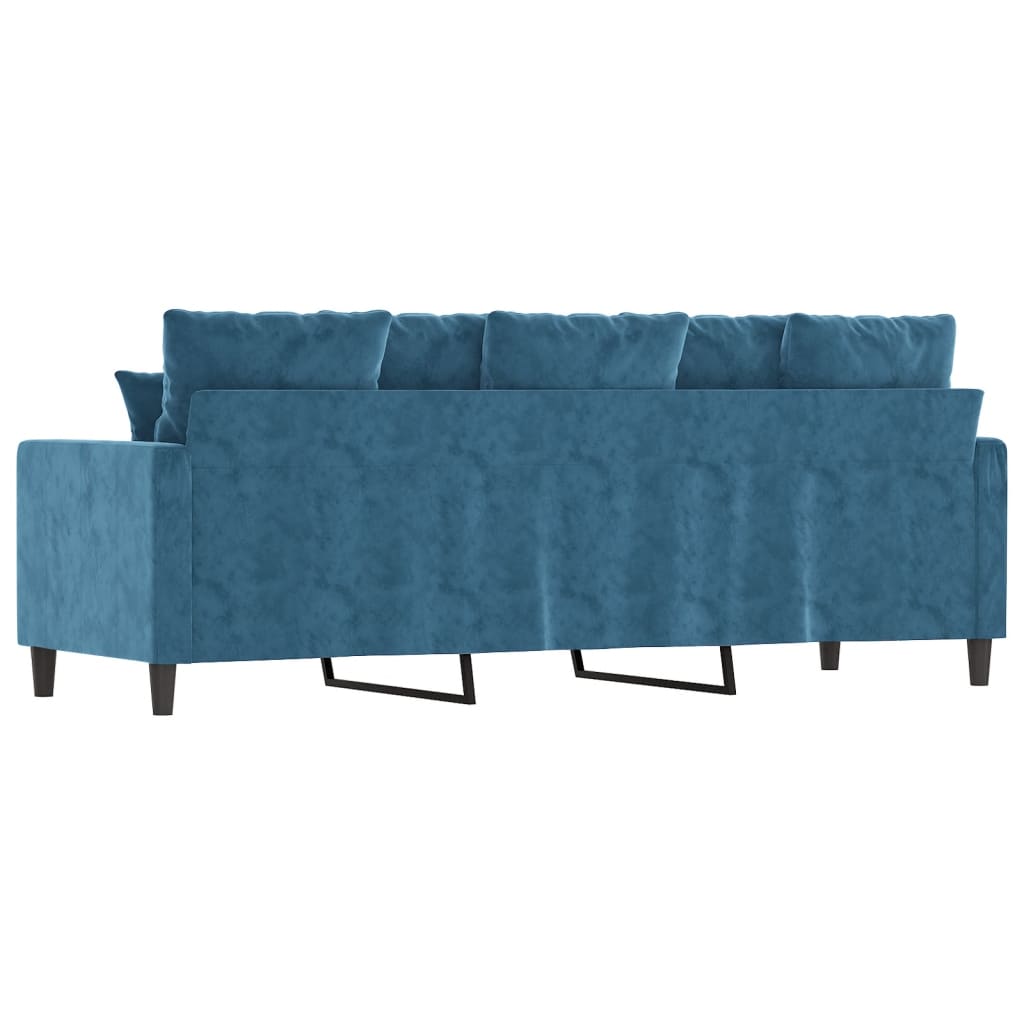 vidaXL Canapé à 3 places Bleu 180 cm Velours