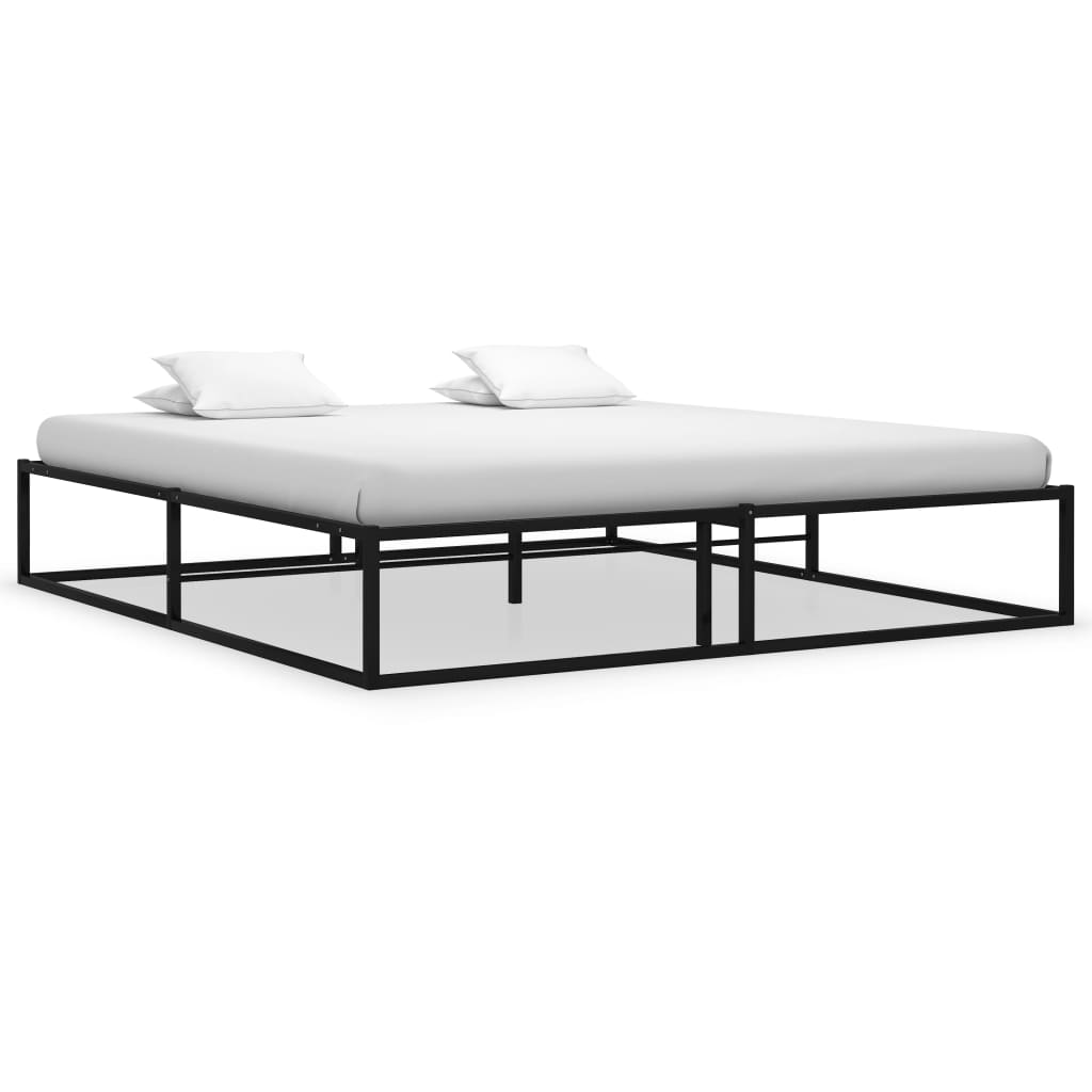 vidaXL Cadre de lit sans matelas noir métal 140x200 cm