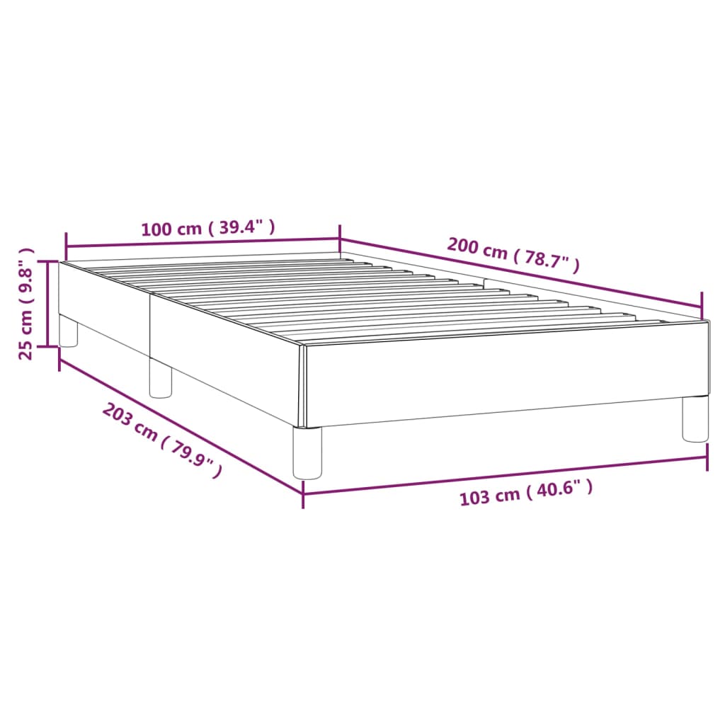 vidaXL Cadre de lit sans matelas noir 100x200 cm velours