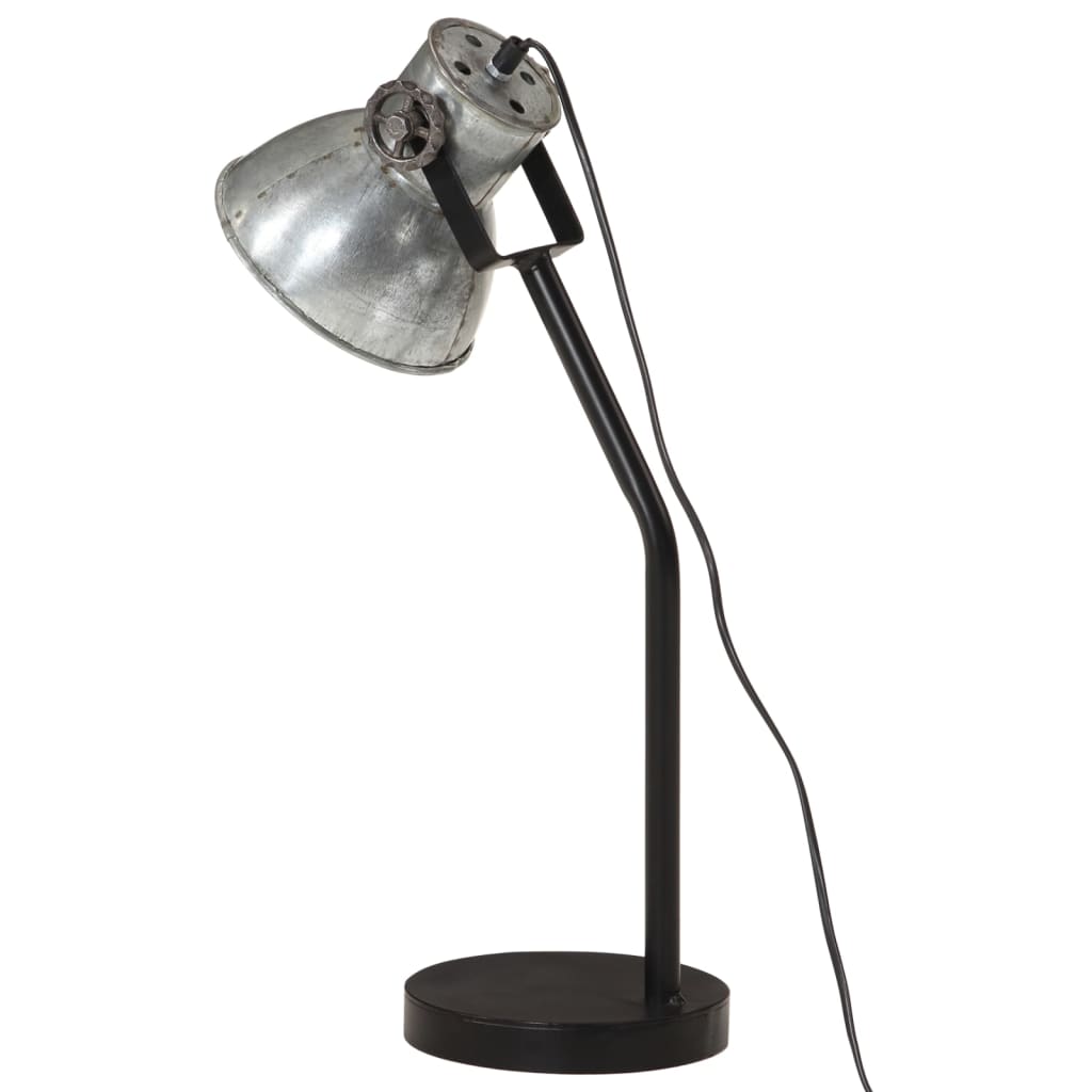 vidaXL Lampe de bureau 25 W argent vintage 17x17x60 cm E27