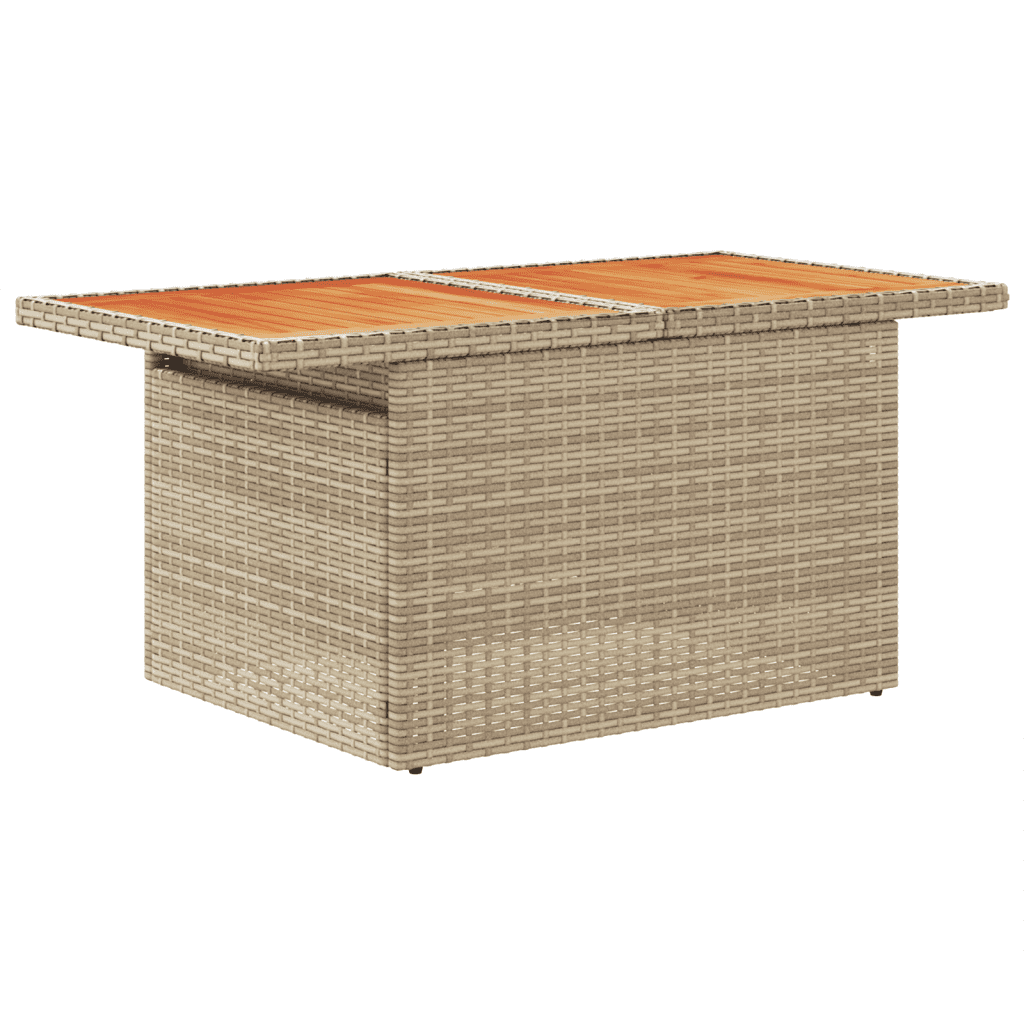 vidaXL Salon de jardin avec coussins 10 pcs beige résine tressée