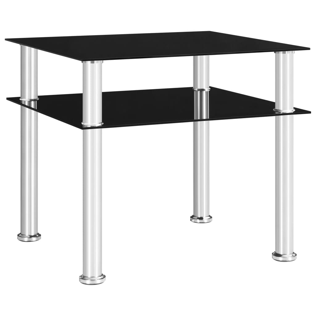 vidaXL Table d'appoint Noir 45x50x45 cm Verre trempé