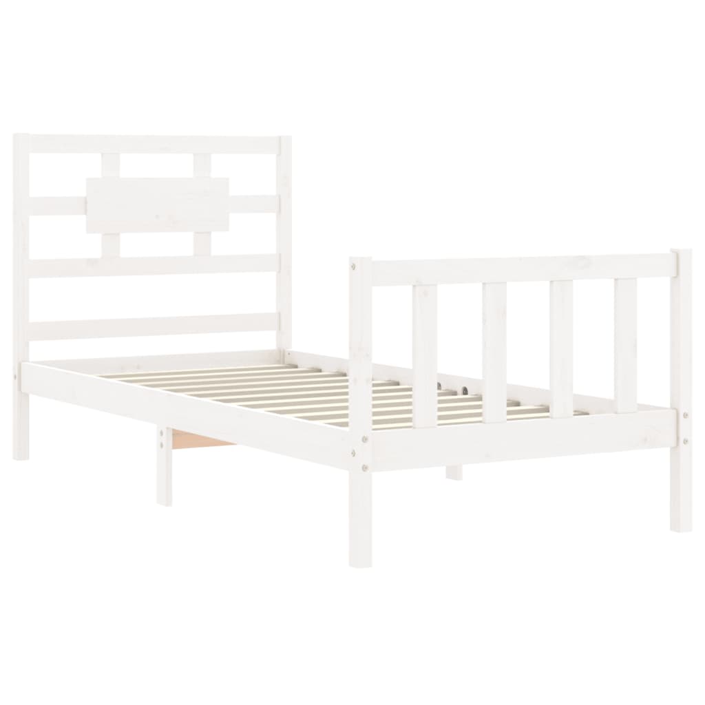 vidaXL Cadre de lit sans matelas blanc 100x200 cm bois de pin massif