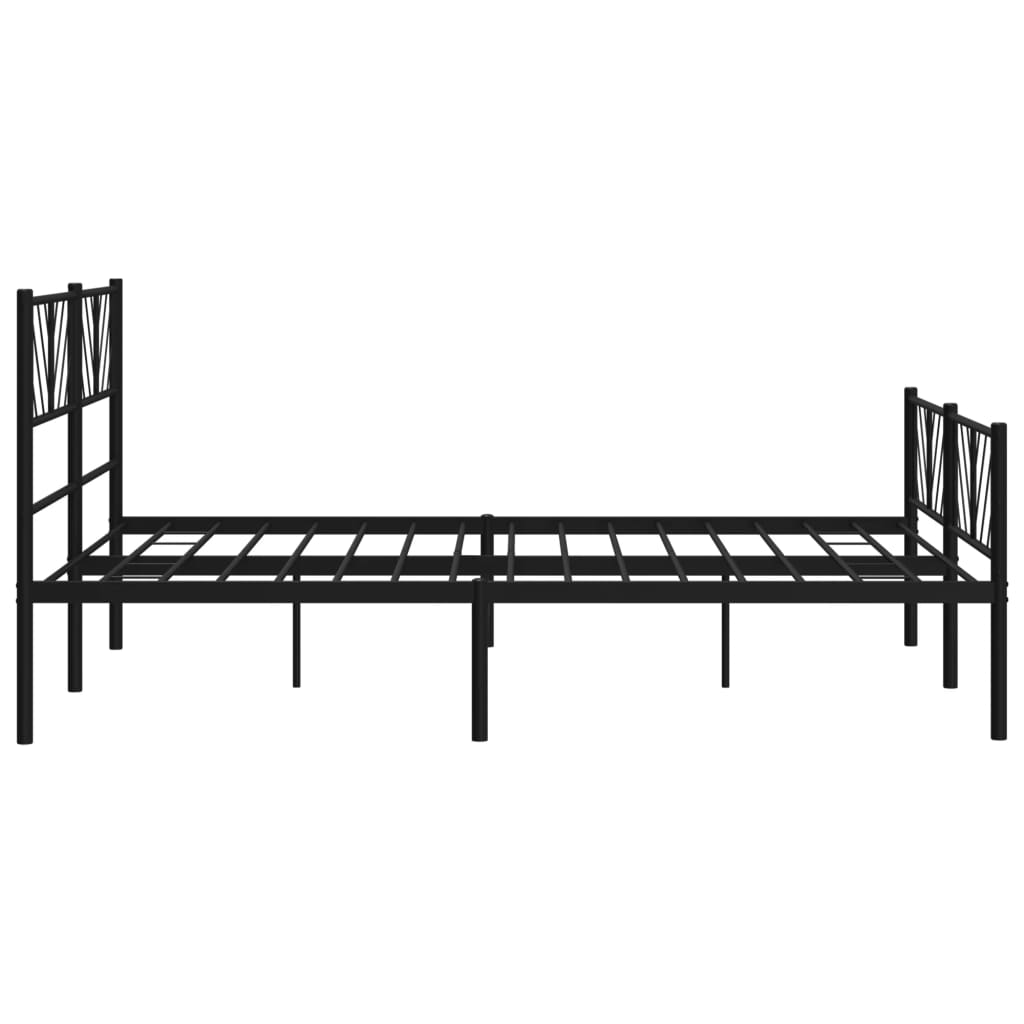 vidaXL Cadre de lit métal sans matelas avec pied de lit noir 120x200cm