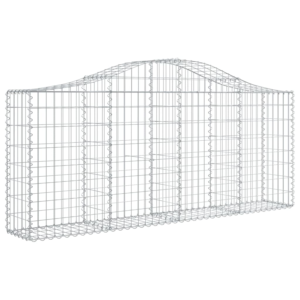 vidaXL Paniers à gabions arqués 4 pcs 200x30x80/100 cm Fer galvanisé